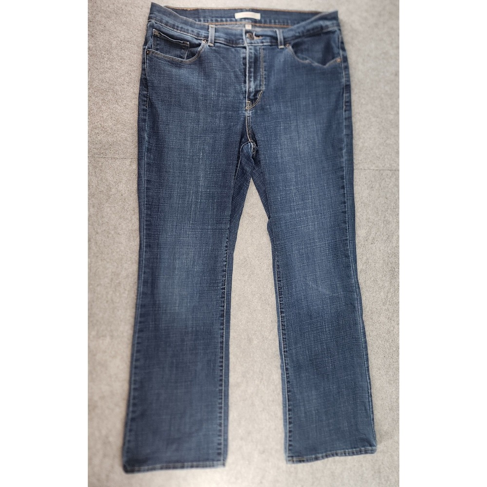 Levis Womens Classic Bootcut Jeans Dark Wash Denim Size 12 Mid Rise Stretch